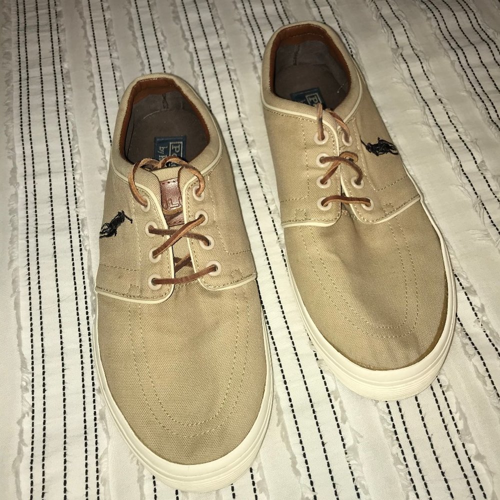 Polo Ralph Lauren - Light Brown Faxon Low Canvas Boat Shoes - Size 10